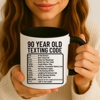 Funny 90 Year Old Texting Code Birthday Mug