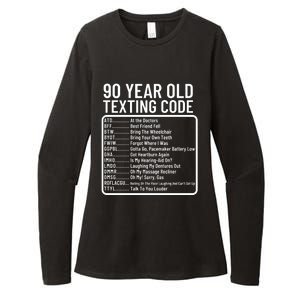 Funny 90 Year Old Texting Code Birthday Womens CVC Long Sleeve Shirt