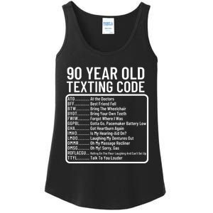 Funny 90 Year Old Texting Code Birthday Ladies Essential Tank