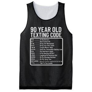 Funny 90 Year Old Texting Code Birthday Mesh Reversible Basketball Jersey Tank