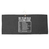 Funny 90 Year Old Texting Code Birthday Large Microfiber Waffle Golf Towel