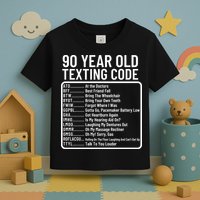 Funny 90 Year Old Texting Code Birthday Toddler T-Shirt