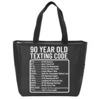Funny 90 Year Old Texting Code Birthday Zip Tote Bag