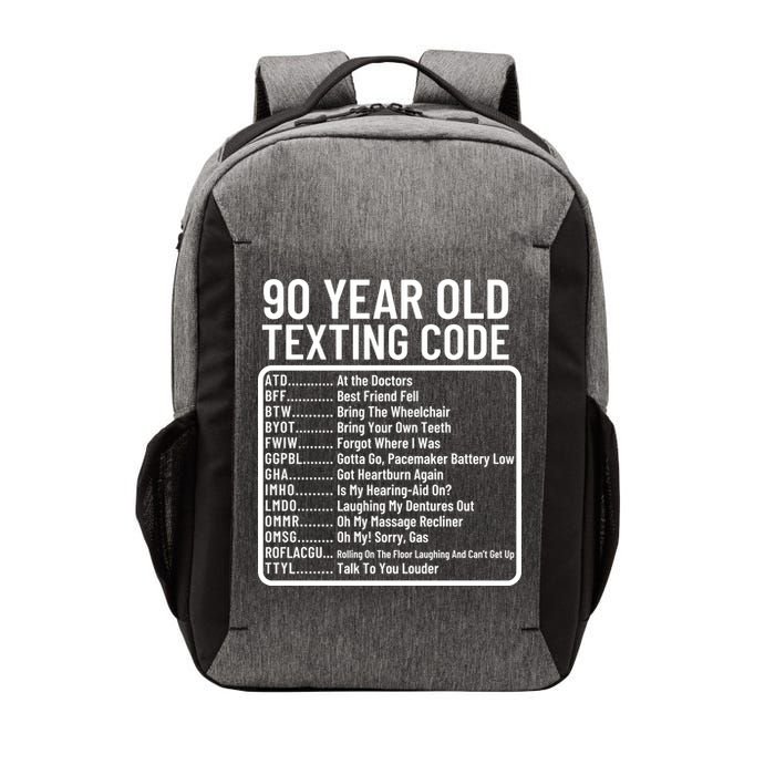 Funny 90 Year Old Texting Code Birthday Vector Backpack