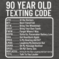 Funny 90 Year Old Texting Code Birthday Vector Backpack