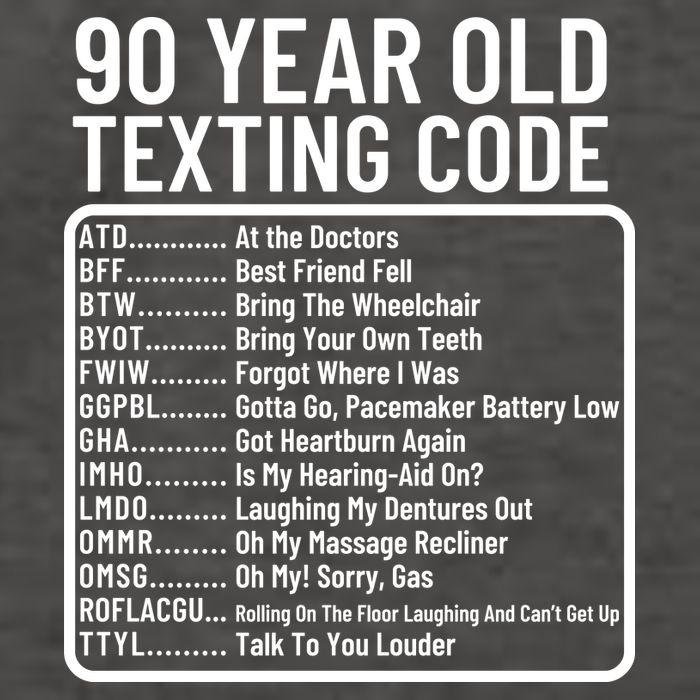 Funny 90 Year Old Texting Code Birthday Vector Backpack