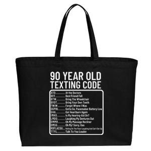 Funny 90 Year Old Texting Code Birthday Cotton Canvas Jumbo Tote