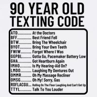 Funny 90 Year Old Texting Code Birthday Garment-Dyed Sweatshirt