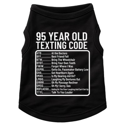 Funny 95 Year Old Texting Code Birthday Doggie Tank