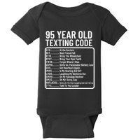 Funny 95 Year Old Texting Code Birthday Baby Bodysuit