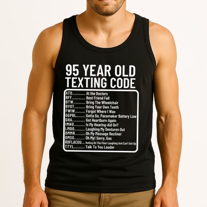 Funny 95 Year Old Texting Code Birthday Tank Top