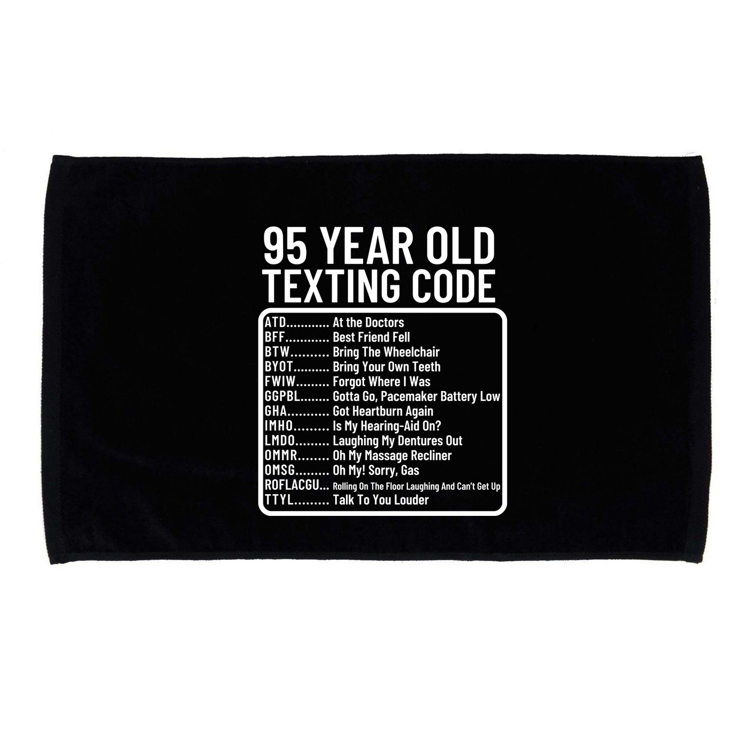 Funny 95 Year Old Texting Code Birthday Microfiber Hand Towel