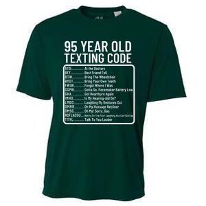 Funny 95 Year Old Texting Code Birthday Cooling Performance Crew T-Shirt