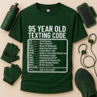 Funny 95 Year Old Texting Code Birthday Performance Shirt