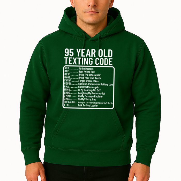 Funny 95 Year Old Texting Code Birthday Hoodie