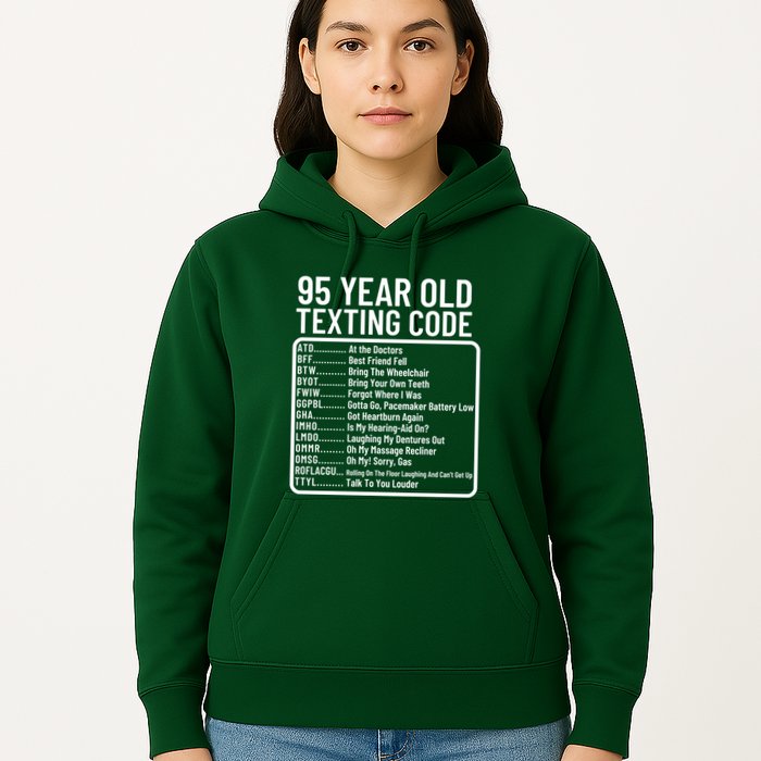 Funny 95 Year Old Texting Code Birthday Hoodie