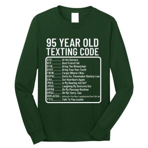 Funny 95 Year Old Texting Code Birthday Long Sleeve Shirt