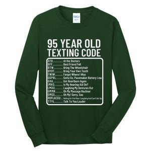 Funny 95 Year Old Texting Code Birthday Tall Long Sleeve T-Shirt