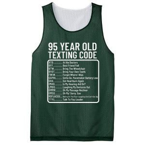 Funny 95 Year Old Texting Code Birthday Mesh Reversible Basketball Jersey Tank