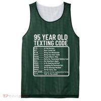 Funny 95 Year Old Texting Code Birthday Mesh Reversible Basketball Jersey Tank