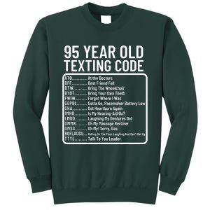 Funny 95 Year Old Texting Code Birthday Tall Sweatshirt