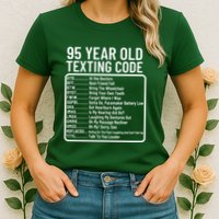 Funny 95 Year Old Texting Code Birthday Womens T-Shirt