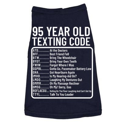 Funny 95 Year Old Texting Code Birthday Doggie Tank