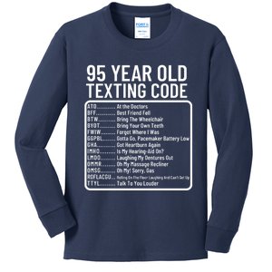 Funny 95 Year Old Texting Code Birthday Kids Long Sleeve Shirt