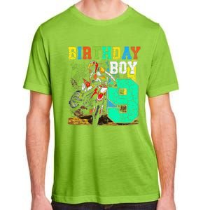 Funny 9 Years Old Birthday Dirt Bike Motorcycle Bday Adult ChromaSoft Performance T-Shirt