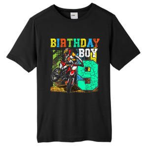 Funny 9 Years Old Birthday Dirt Bike Motorcycle Bday Tall Fusion ChromaSoft Performance T-Shirt