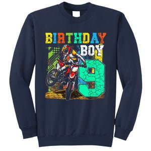 Funny 9 Years Old Birthday Dirt Bike Motorcycle Bday Sweatshirt