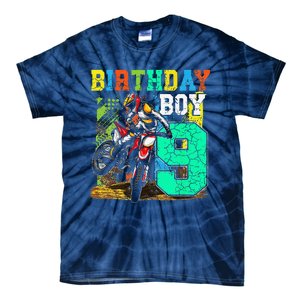 Funny 9 Years Old Birthday Dirt Bike Motorcycle Bday Tie-Dye T-Shirt