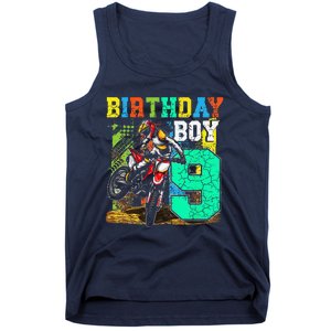 Funny 9 Years Old Birthday Dirt Bike Motorcycle Bday Tank Top