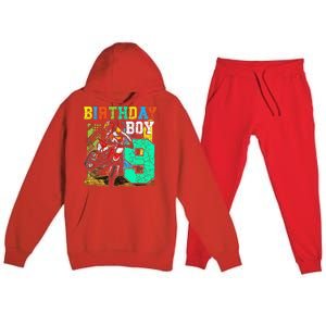 Funny 9 Years Old Birthday Dirt Bike Motorcycle Bday Premium Hooded Sweatsuit Set