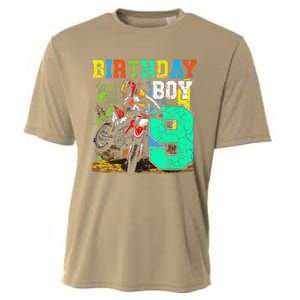 Funny 9 Years Old Birthday Dirt Bike Motorcycle Bday Cooling Performance Crew T-Shirt