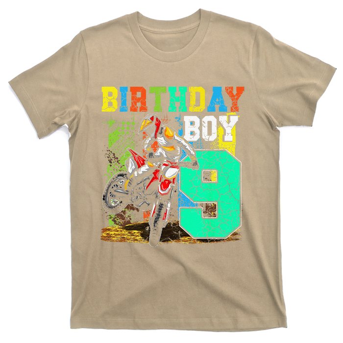 Funny 9 Years Old Birthday Dirt Bike Motorcycle Bday T-Shirt