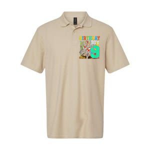 Funny 9 Years Old Birthday Dirt Bike Motorcycle Bday Softstyle Adult Sport Polo