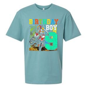 Funny 9 Years Old Birthday Dirt Bike Motorcycle Bday Sueded Cloud Jersey T-Shirt