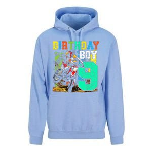 Funny 9 Years Old Birthday Dirt Bike Motorcycle Bday Unisex Surf Hoodie