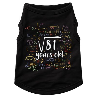 Funny 9 Year Old Birthday Square Root Of 81 Math Doggie Tank
