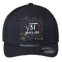 Funny 9 Year Old Birthday Square Root Of 81 Math Flexfit Unipanel Trucker Cap