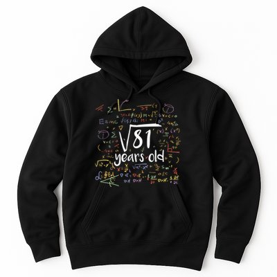 Funny 9 Year Old Birthday Square Root Of 81 Math Hoodie