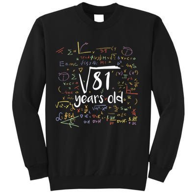 Funny 9 Year Old Birthday Square Root Of 81 Math Sweatshirt
