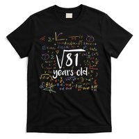 Funny 9 Year Old Birthday Square Root Of 81 Math T-Shirt
