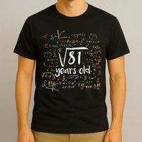 Funny 9 Year Old Birthday Square Root Of 81 Math T-Shirt