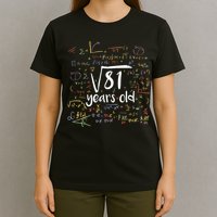 Funny 9 Year Old Birthday Square Root Of 81 Math T-Shirt