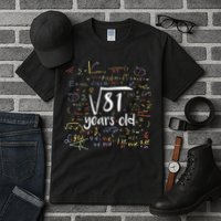 Funny 9 Year Old Birthday Square Root Of 81 Math Tall T-Shirt