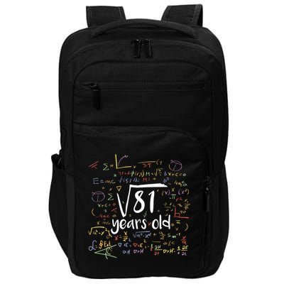Funny 9 Year Old Birthday Square Root Of 81 Math Impact Tech Backpack