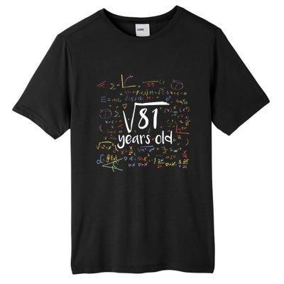 Funny 9 Year Old Birthday Square Root Of 81 Math Tall Fusion ChromaSoft Performance T-Shirt