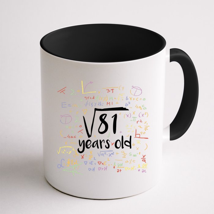Funny 9 Year Old Birthday Square Root Of 81 Math Mug